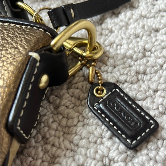 Coach Gold and Brown Patchwork Crossbody Bag - Picture 9 of 13